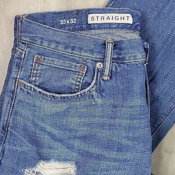 Men's Gap Cotton/Linen Blend Straight Leg Jeans 33x32 - Picture 3 of 6